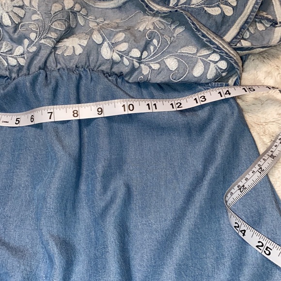 Rebecca Minkoff Rita embroidered chambray dress great preowned condition XS - Picture 8 of 12